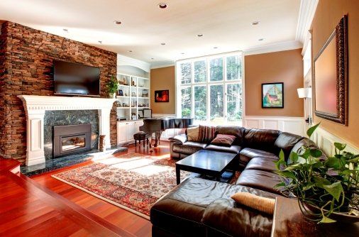 home addition completed family room
